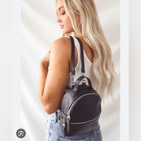 Steve Madden Jacki Mini Backpack Purse Faux Leather Studded Leopard - Picture 7 of 7